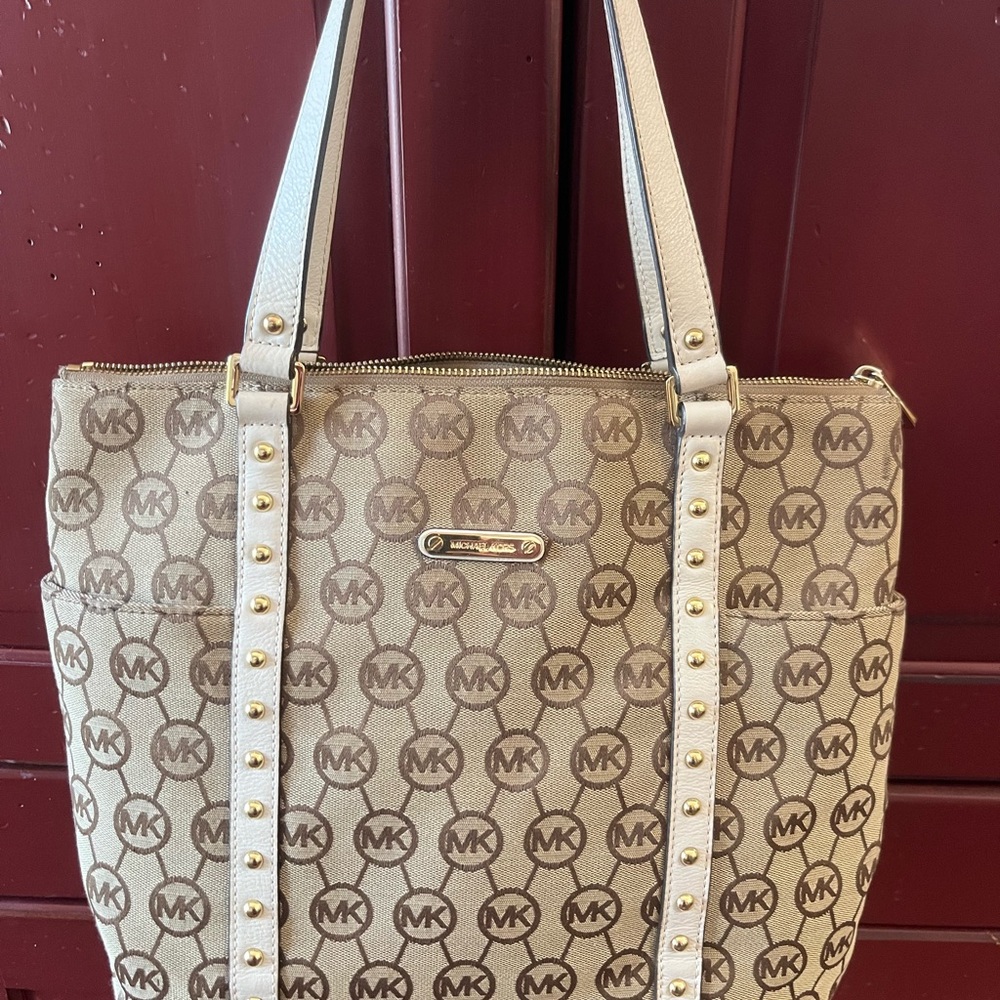 Michael Kors Brown and Cream Logo Tote